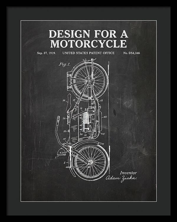 Motorcycle Chalkboard Patent Usd54346s