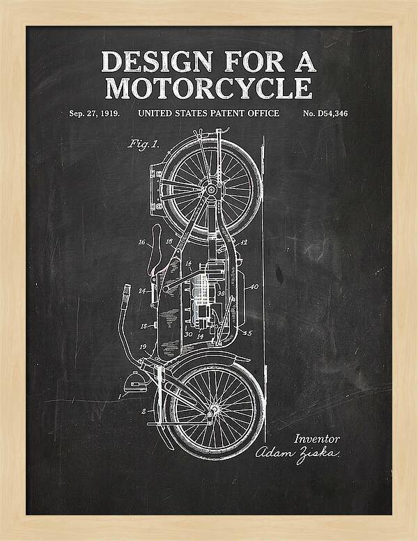 Motorcycle Chalkboard Patent Usd54346s