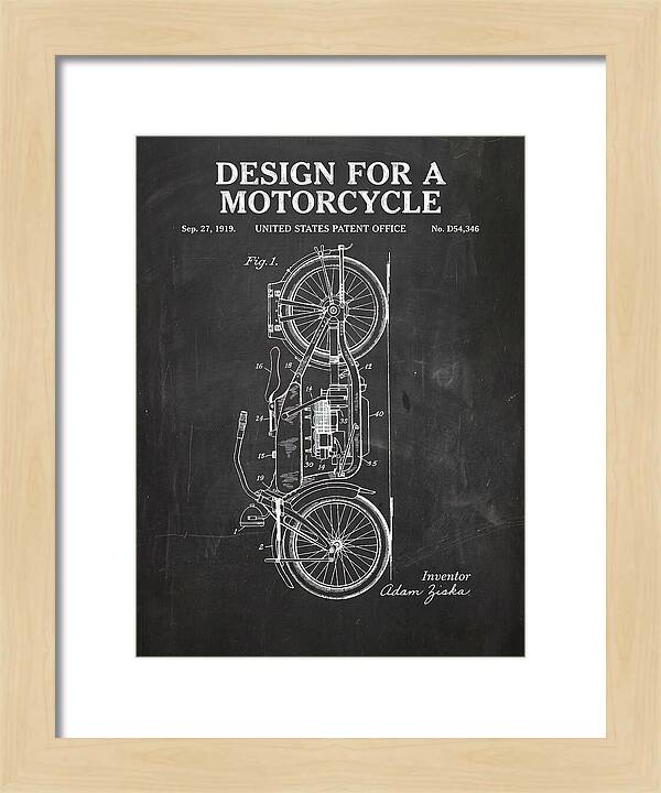 Motorcycle Chalkboard Patent Usd54346s