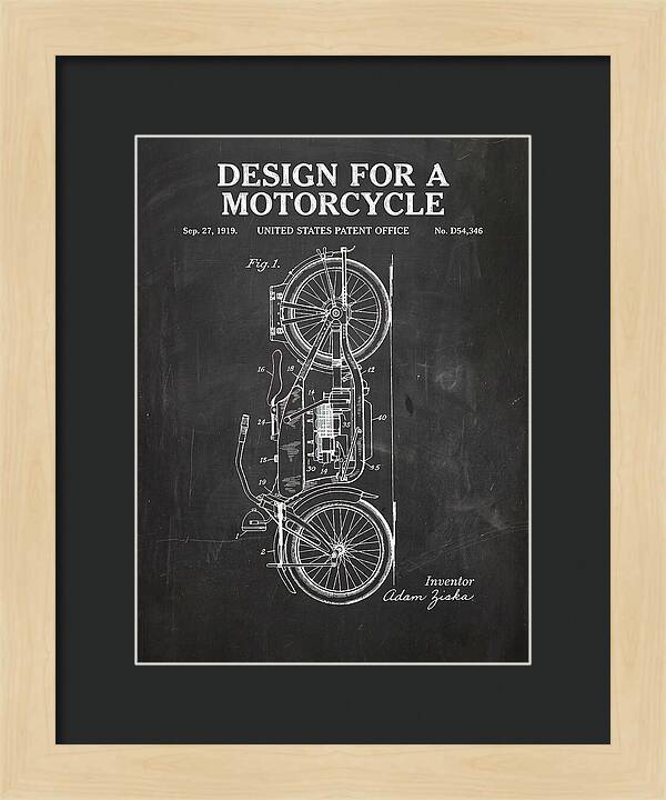 Motorcycle Chalkboard Patent Usd54346s