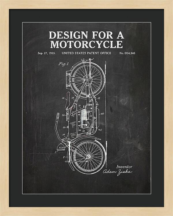 Motorcycle Chalkboard Patent Usd54346s