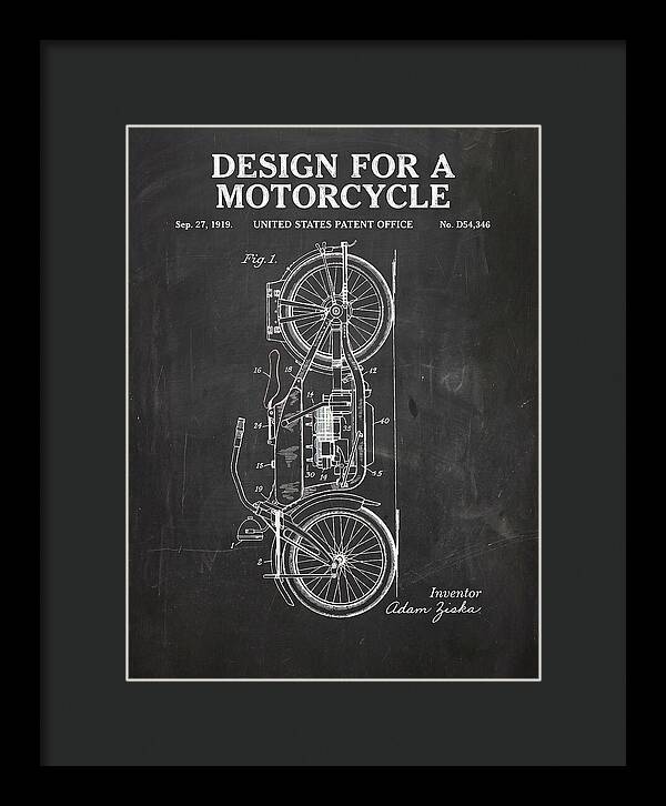 Motorcycle Chalkboard Patent Usd54346s