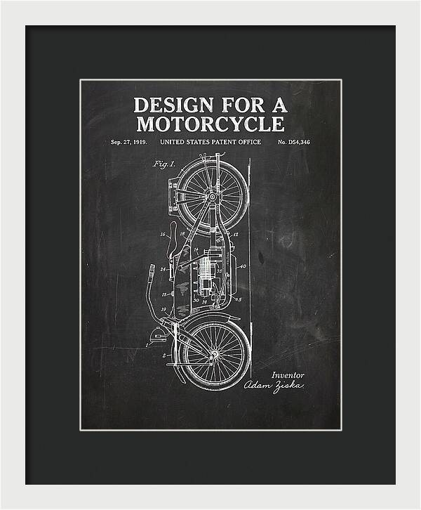 Motorcycle Chalkboard Patent Usd54346s
