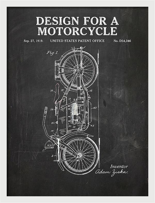 Motorcycle Chalkboard Patent Usd54346s