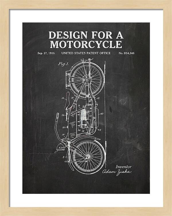 Motorcycle Chalkboard Patent Usd54346s