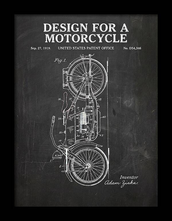 Motorcycle Chalkboard Patent Usd54346s
