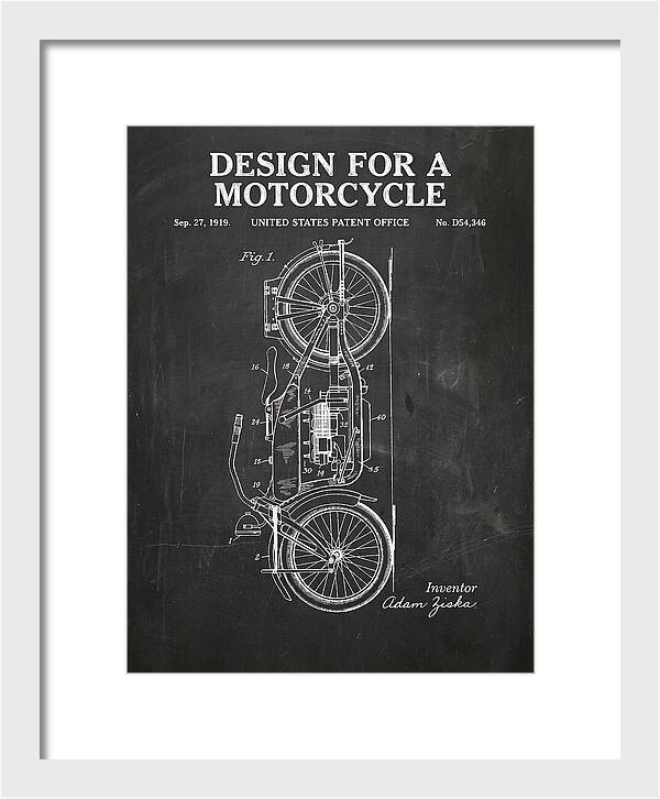 Motorcycle Chalkboard Patent Usd54346s