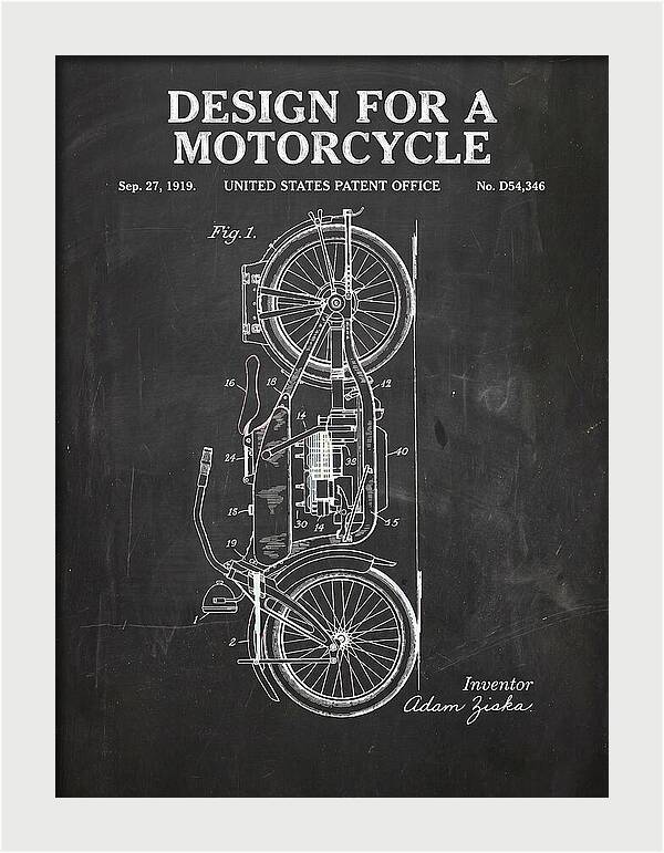 Motorcycle Chalkboard Patent Usd54346s