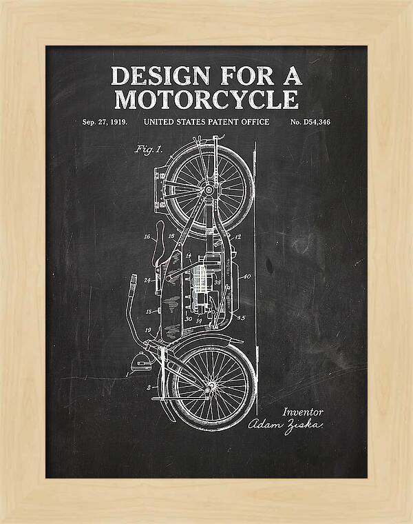 Motorcycle Chalkboard Patent Usd54346s