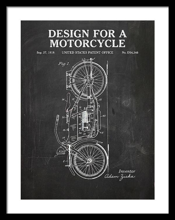 Motorcycle Chalkboard Patent Usd54346s