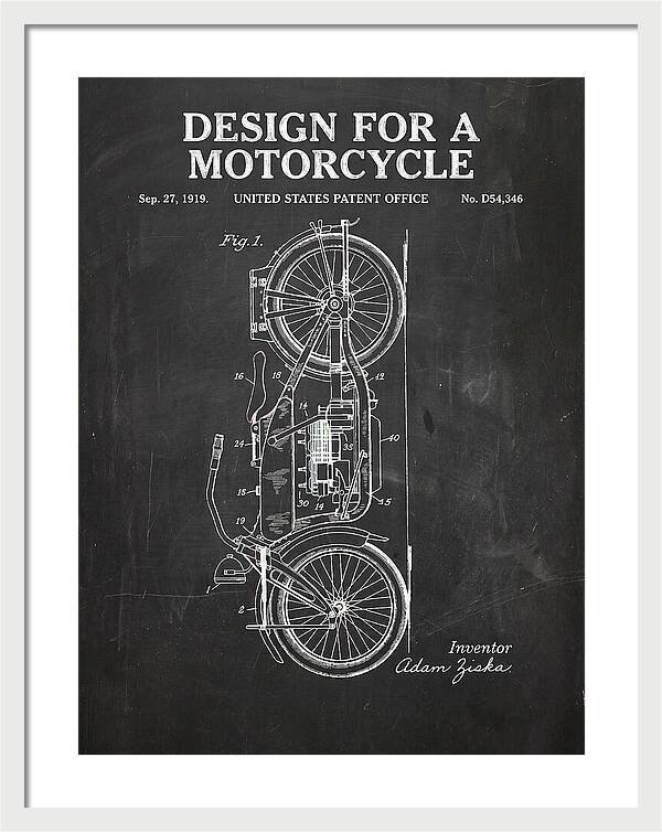 Motorcycle Chalkboard Patent Usd54346s