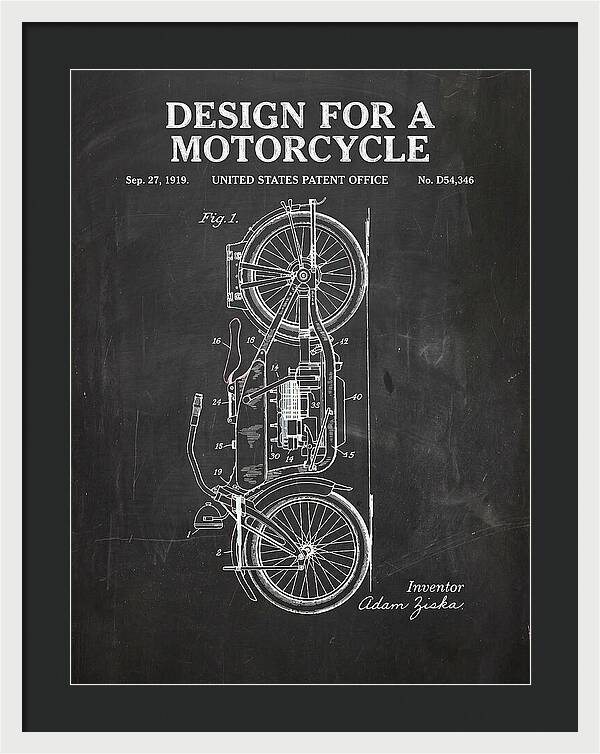 Motorcycle Chalkboard Patent Usd54346s
