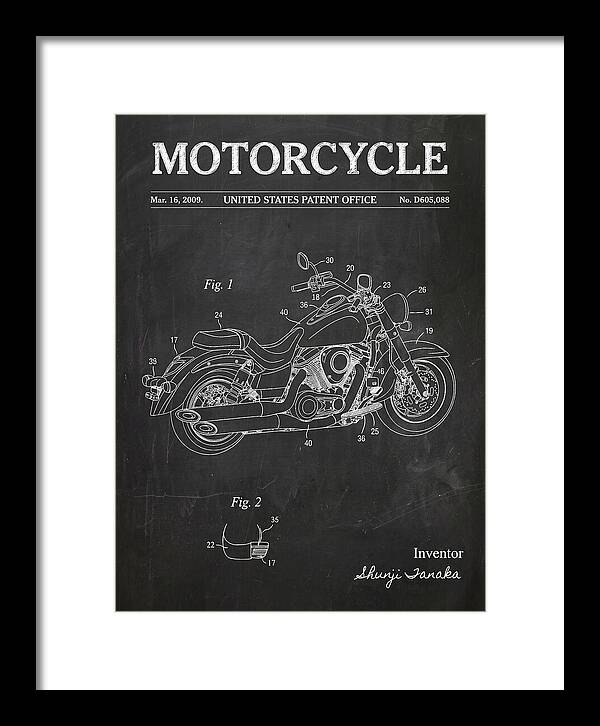 Motorcycle Cruiser Chalkboard Patent Usd605088s1