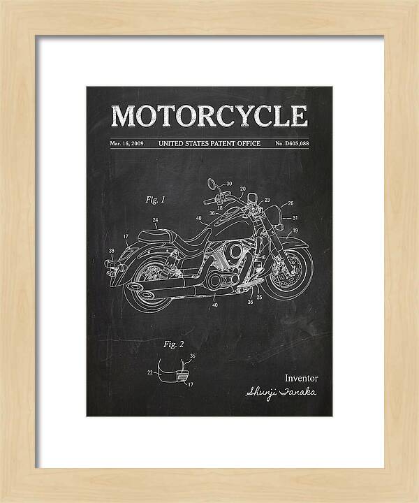 Motorcycle Cruiser Chalkboard Patent Usd605088s1