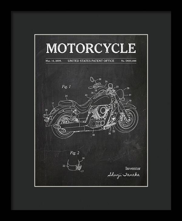 Motorcycle Cruiser Chalkboard Patent Usd605088s1