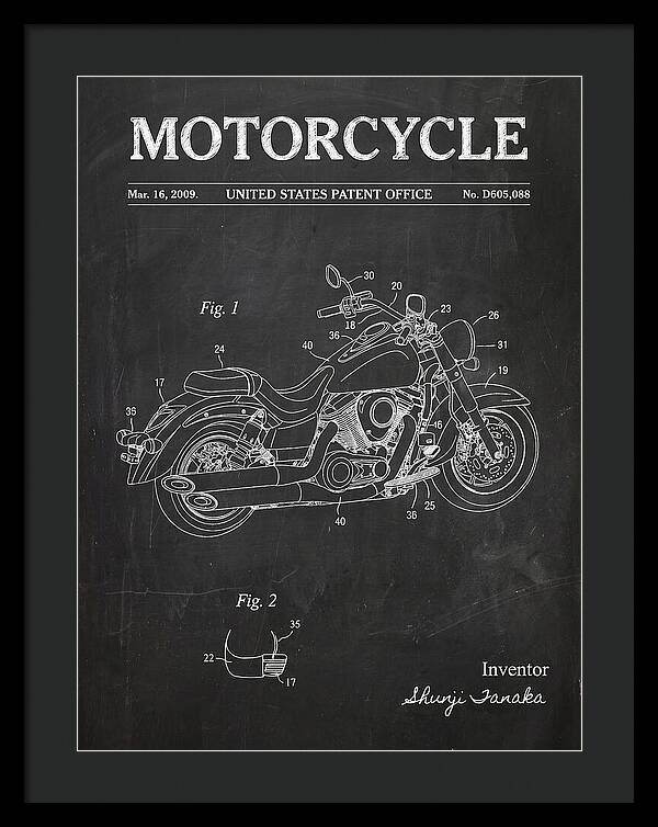 Motorcycle Cruiser Chalkboard Patent Usd605088s1