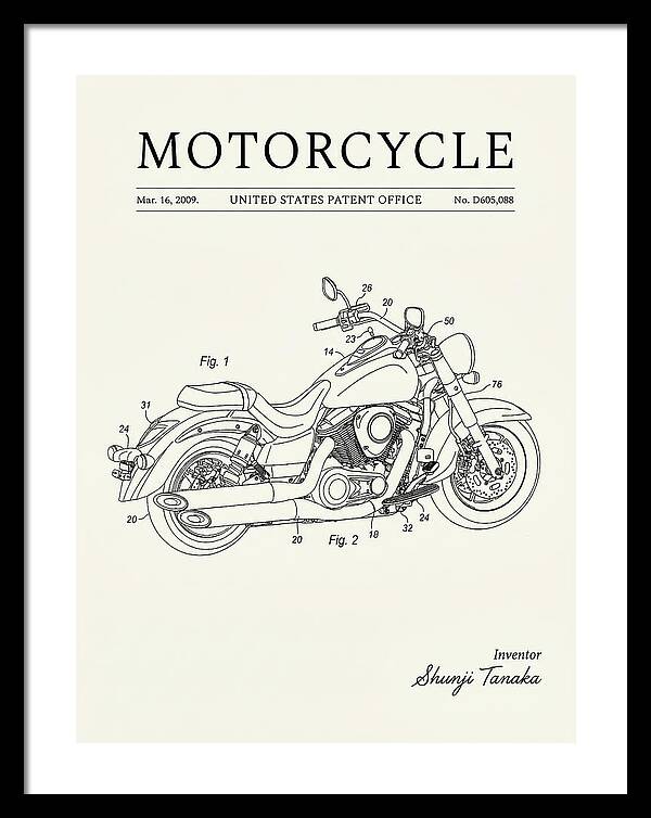Motorcycle Cruiser Minimalist Patent Usd605088s1