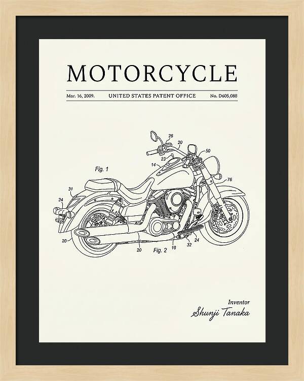 Motorcycle Cruiser Minimalist Patent Usd605088s1