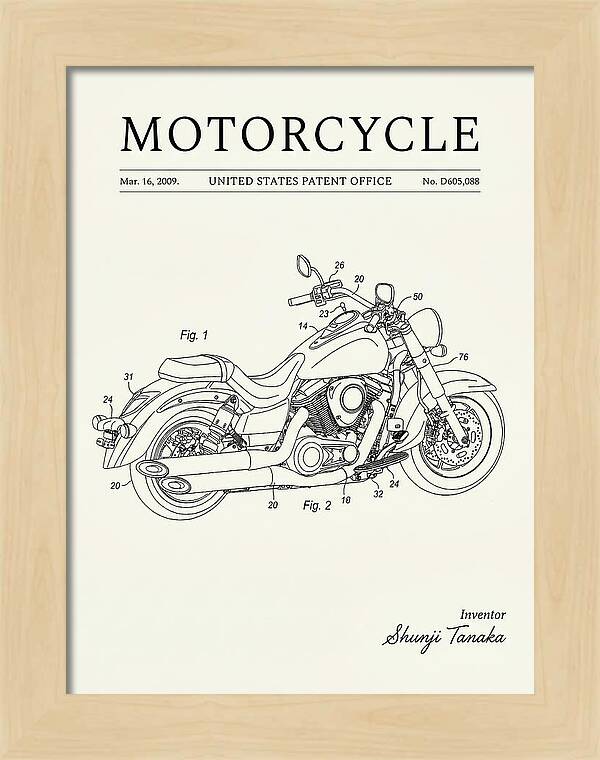 Motorcycle Cruiser Minimalist Patent Usd605088s1