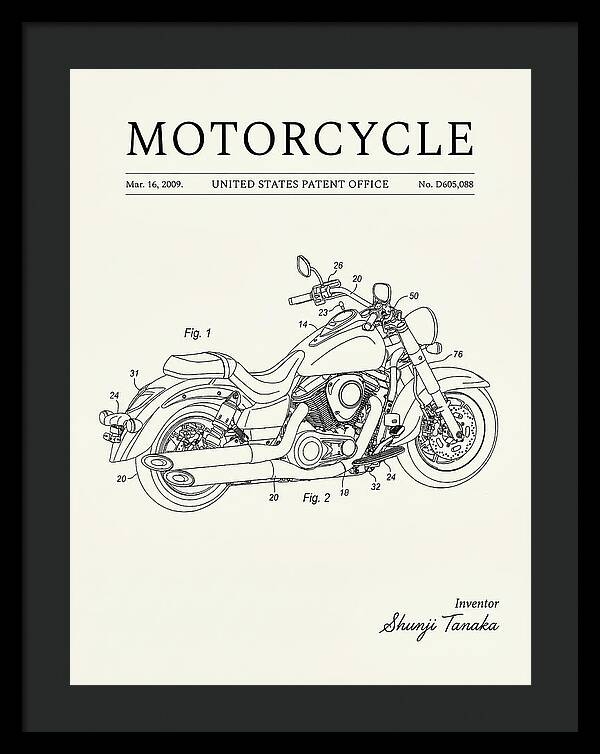 Motorcycle Cruiser Minimalist Patent Usd605088s1