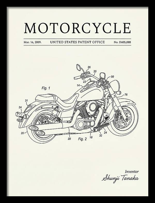 Motorcycle Cruiser Minimalist Patent Usd605088s1
