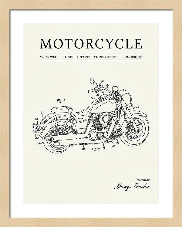 Motorcycle Cruiser Minimalist Patent Usd605088s1