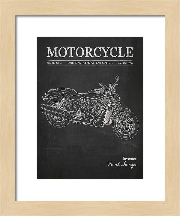 Motorcycle Harley V Rod Chalkboard Patent Usd517957s1