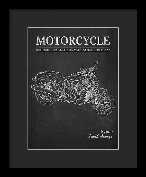 Motorcycle Harley V Rod Chalkboard Patent Usd517957s1