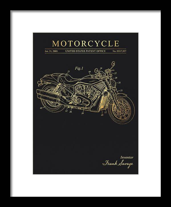 Motorcycle Harley V Rod Gold Patent Usd517957s1