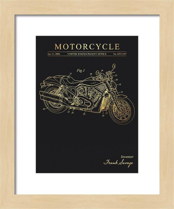 Motorcycle Harley V Rod Gold Patent Usd517957s1