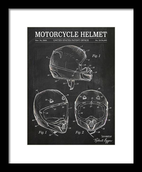 Motorcycle Helmet Fox Chalkboard Patent Usd526092s1