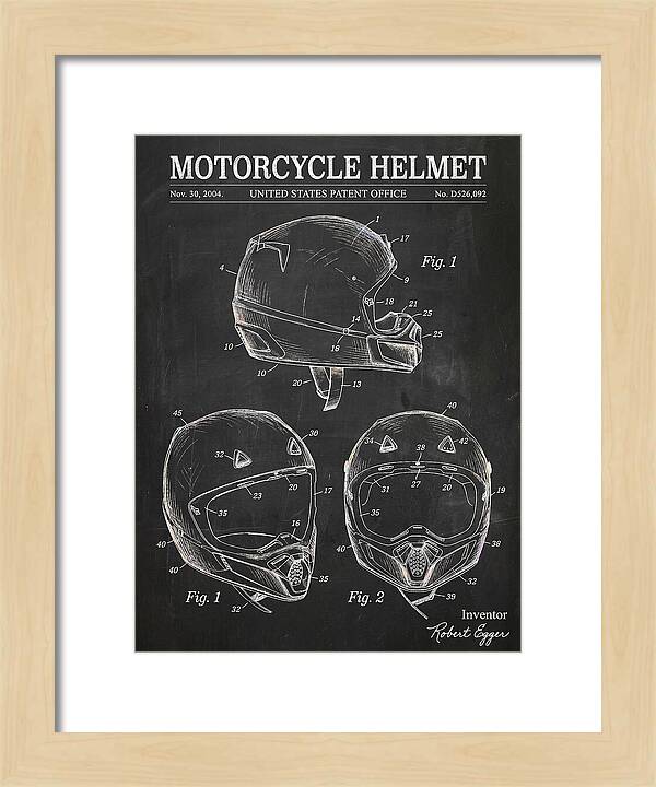 Motorcycle Helmet Fox Chalkboard Patent Usd526092s1