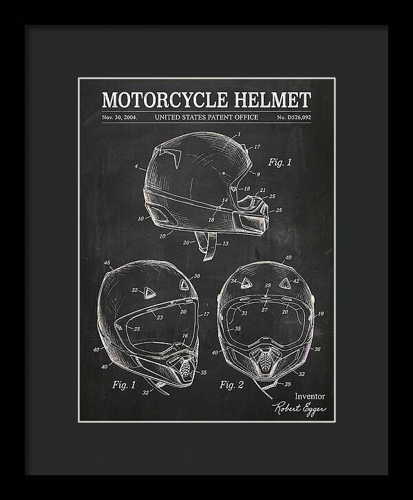 Motorcycle Helmet Fox Chalkboard Patent Usd526092s1