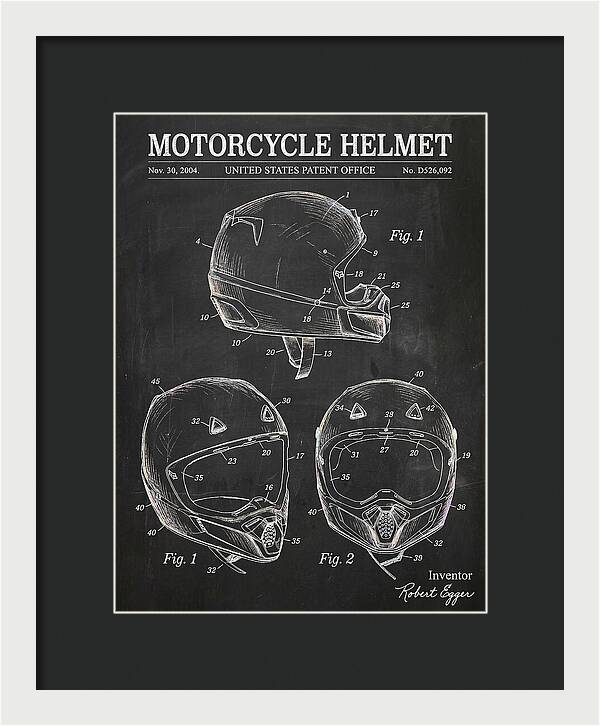 Motorcycle Helmet Fox Chalkboard Patent Usd526092s1