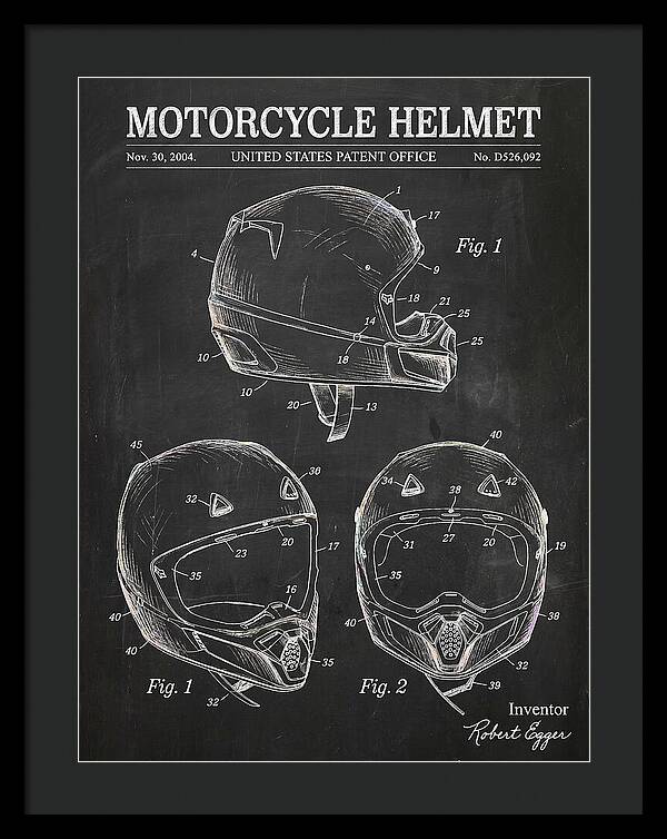 Motorcycle Helmet Fox Chalkboard Patent Usd526092s1