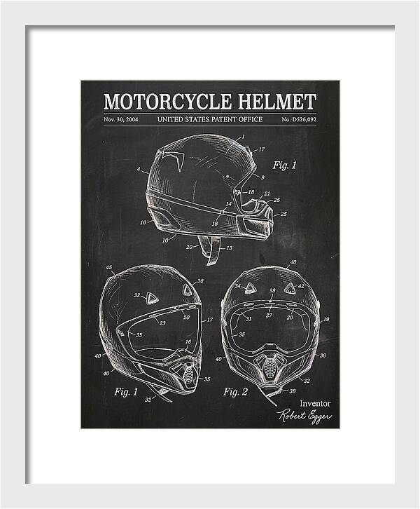 Motorcycle Helmet Fox Chalkboard Patent Usd526092s1