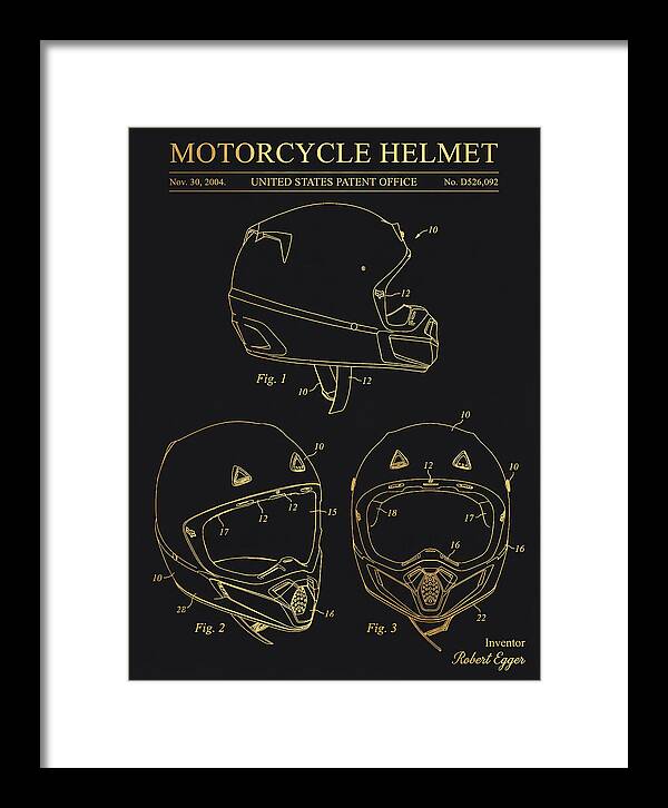 Motorcycle Helmet Fox Gold Patent Usd526092s1