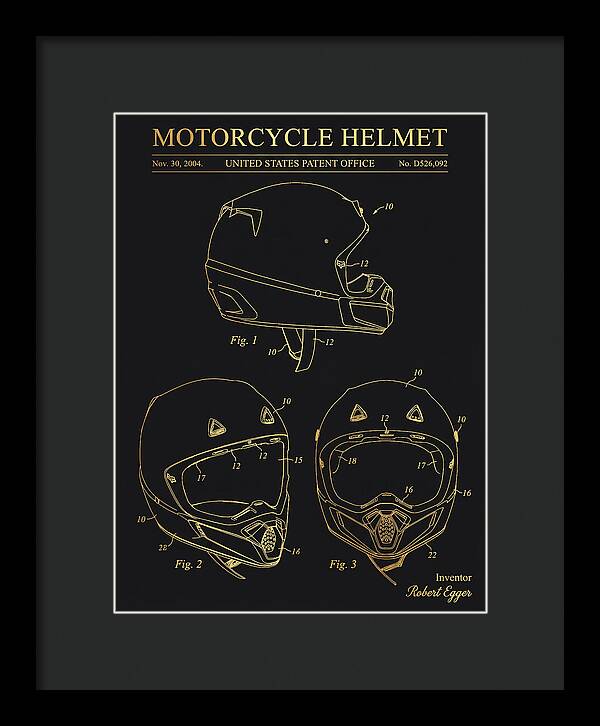 Motorcycle Helmet Fox Gold Patent Usd526092s1