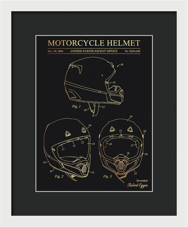 Motorcycle Helmet Fox Gold Patent Usd526092s1