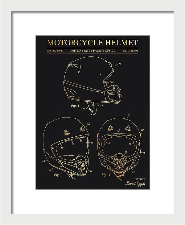 Motorcycle Helmet Fox Gold Patent Usd526092s1