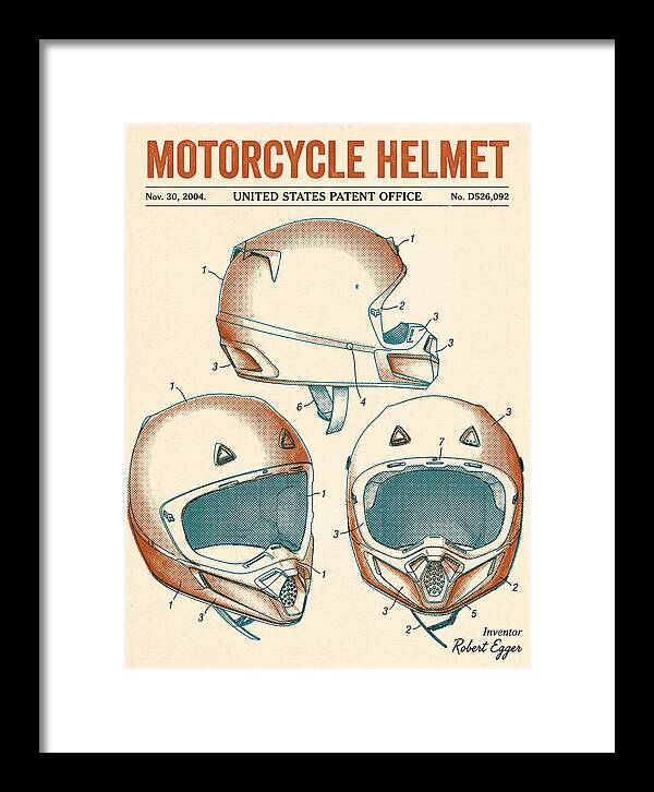 Motorcycle Helmet Fox Retro Patent Usd526092s1