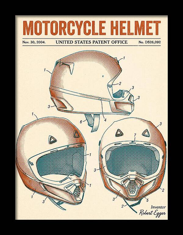 Motorcycle Helmet Fox Retro Patent Usd526092s1