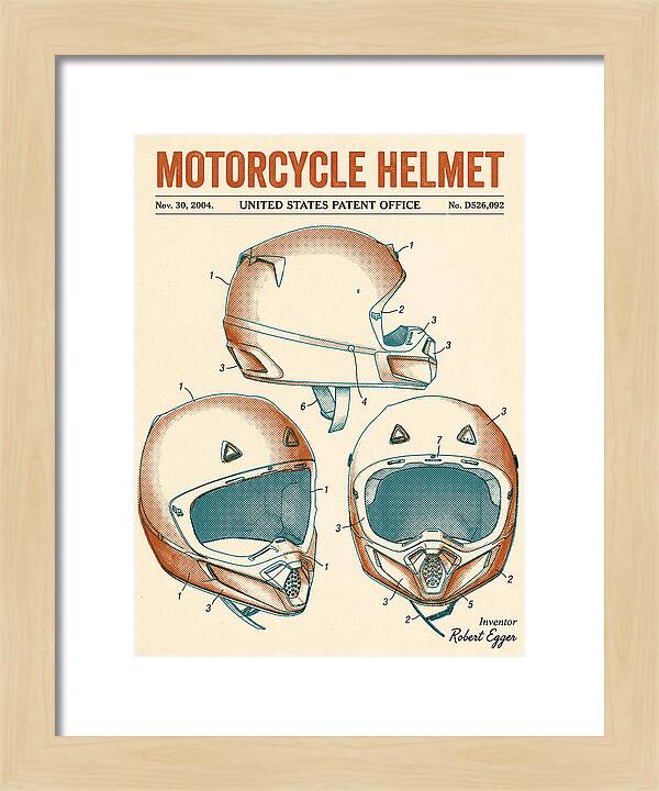 Motorcycle Helmet Fox Retro Patent Usd526092s1