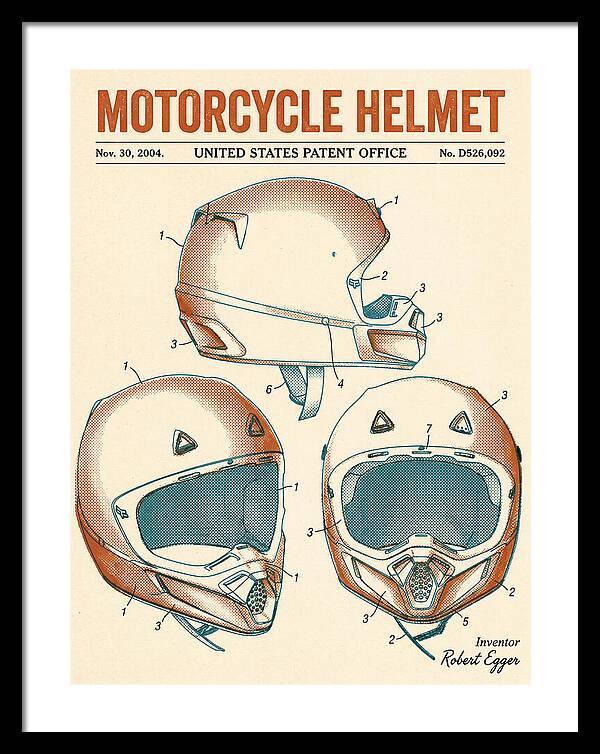 Motorcycle Helmet Fox Retro Patent Usd526092s1