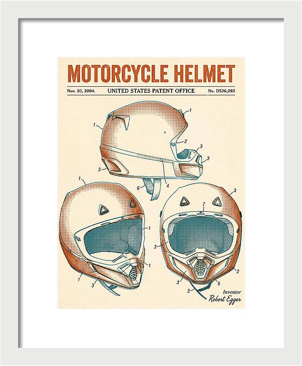 Motorcycle Helmet Fox Retro Patent Usd526092s1