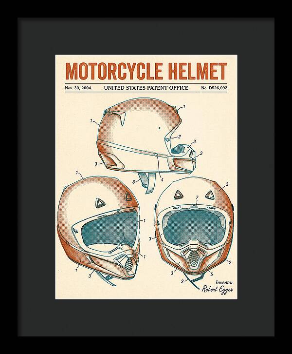 Motorcycle Helmet Fox Retro Patent Usd526092s1