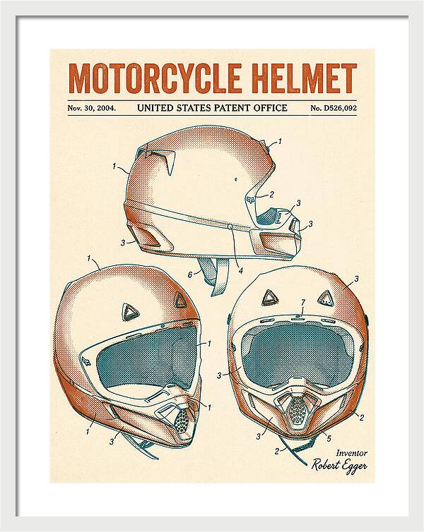 Motorcycle Helmet Fox Retro Patent Usd526092s1