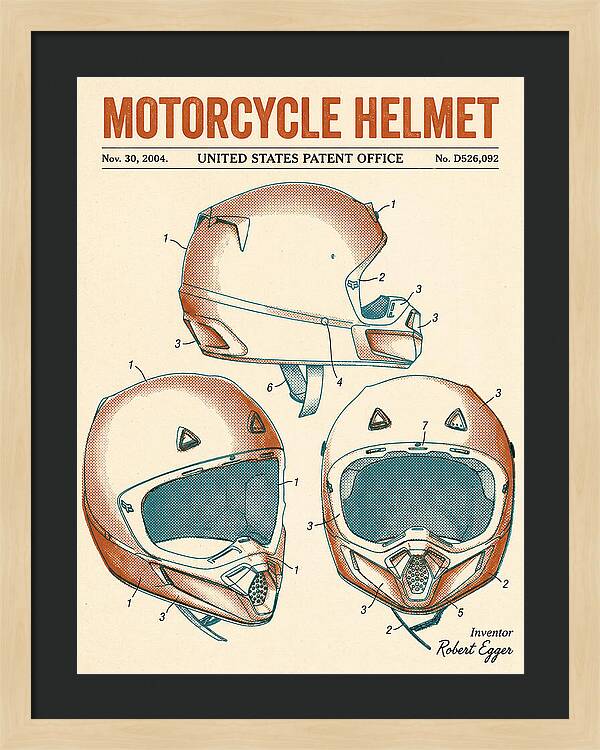 Motorcycle Helmet Fox Retro Patent Usd526092s1