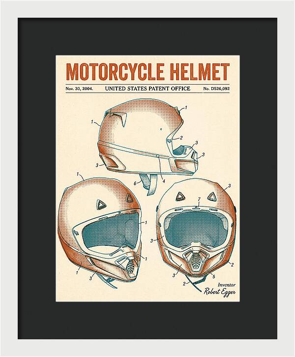 Motorcycle Helmet Fox Retro Patent Usd526092s1