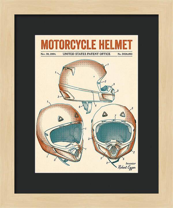Motorcycle Helmet Fox Retro Patent Usd526092s1